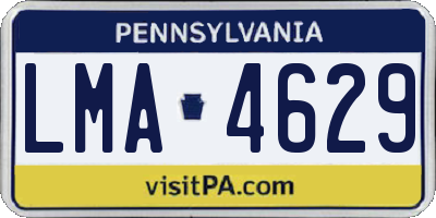 PA license plate LMA4629