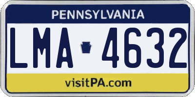 PA license plate LMA4632