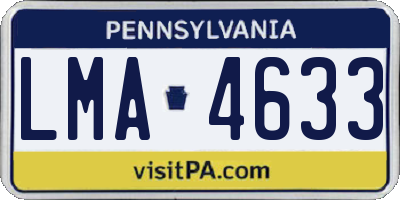 PA license plate LMA4633