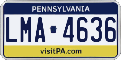 PA license plate LMA4636