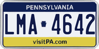 PA license plate LMA4642