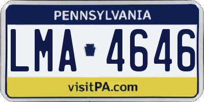 PA license plate LMA4646