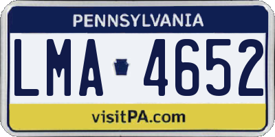 PA license plate LMA4652