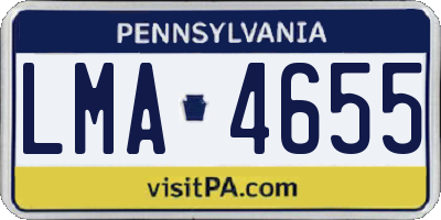 PA license plate LMA4655