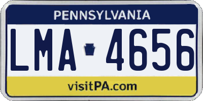 PA license plate LMA4656