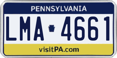 PA license plate LMA4661