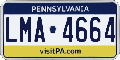 PA license plate LMA4664