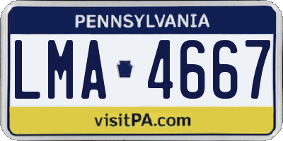 PA license plate LMA4667