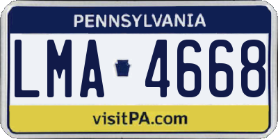 PA license plate LMA4668