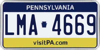 PA license plate LMA4669