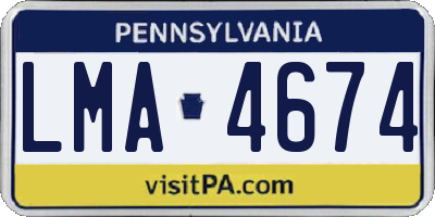 PA license plate LMA4674