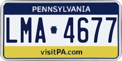 PA license plate LMA4677