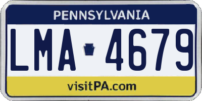 PA license plate LMA4679