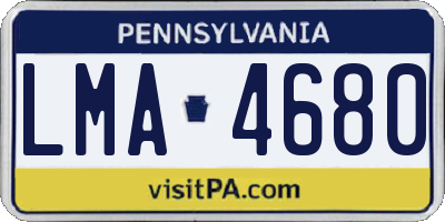 PA license plate LMA4680