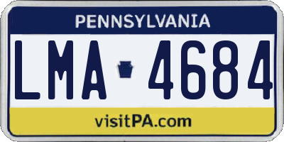 PA license plate LMA4684