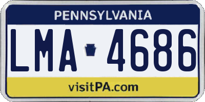 PA license plate LMA4686