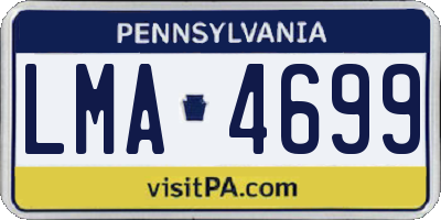 PA license plate LMA4699