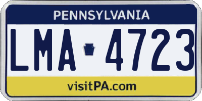 PA license plate LMA4723