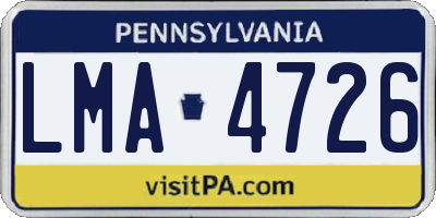 PA license plate LMA4726