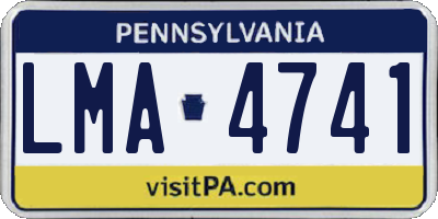 PA license plate LMA4741