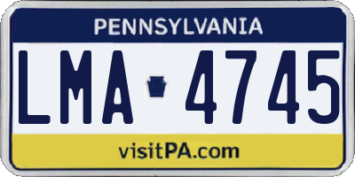 PA license plate LMA4745