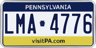 PA license plate LMA4776