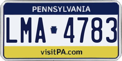 PA license plate LMA4783