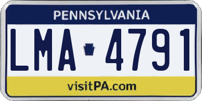 PA license plate LMA4791
