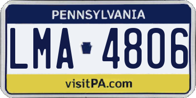 PA license plate LMA4806