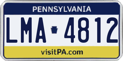PA license plate LMA4812