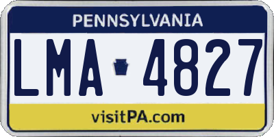 PA license plate LMA4827