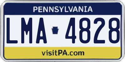 PA license plate LMA4828