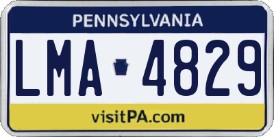 PA license plate LMA4829