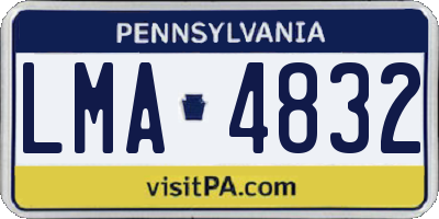 PA license plate LMA4832