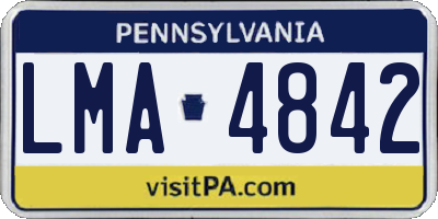 PA license plate LMA4842