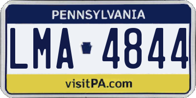 PA license plate LMA4844