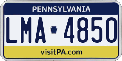 PA license plate LMA4850