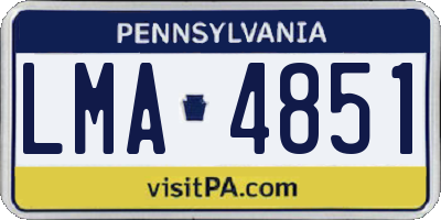 PA license plate LMA4851