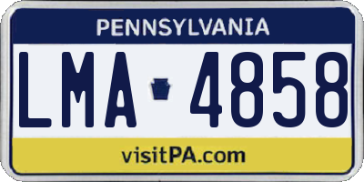 PA license plate LMA4858