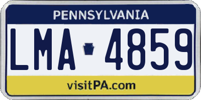 PA license plate LMA4859