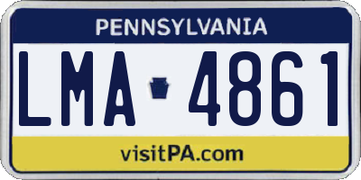PA license plate LMA4861