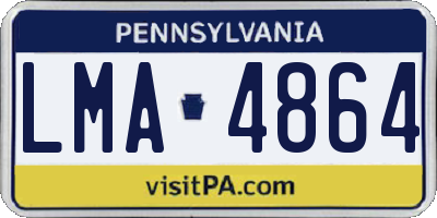 PA license plate LMA4864