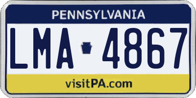 PA license plate LMA4867