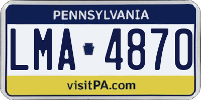PA license plate LMA4870