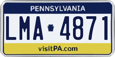 PA license plate LMA4871