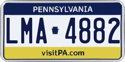 PA license plate LMA4882
