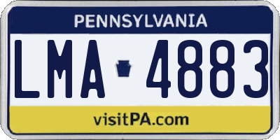 PA license plate LMA4883