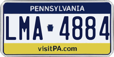 PA license plate LMA4884