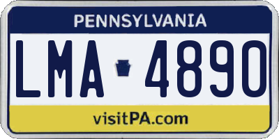 PA license plate LMA4890
