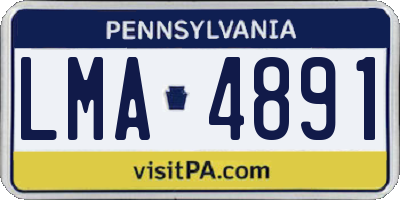 PA license plate LMA4891